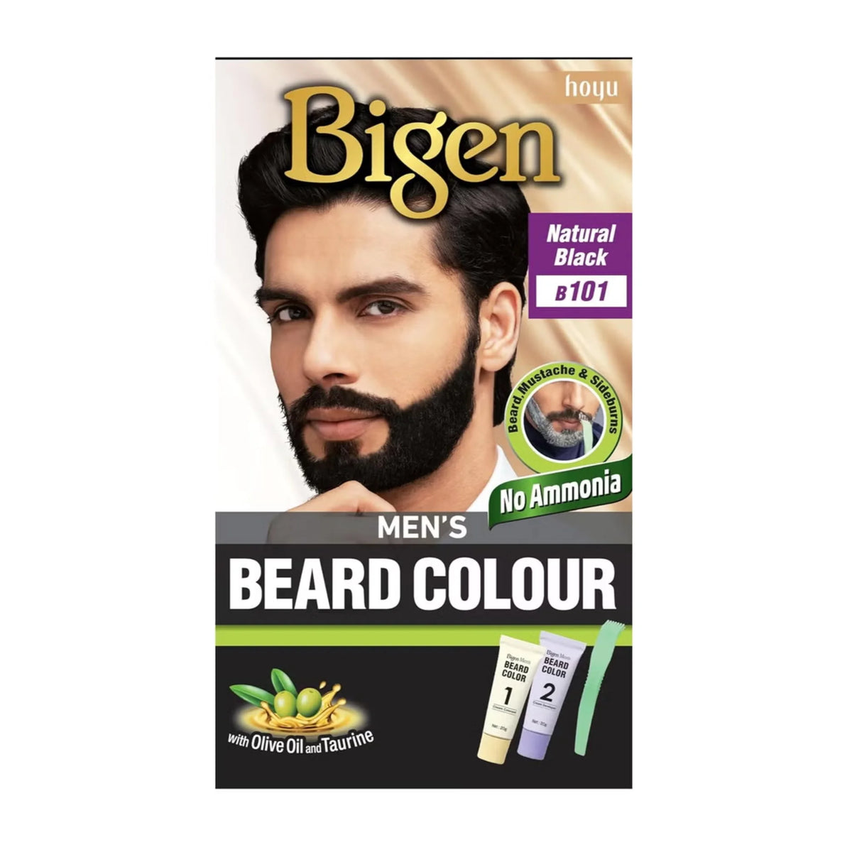 Bigen Men's Beard Colour B101 Natural Black